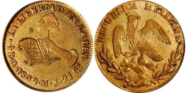 4 Escudo Second Federal Republic of Mexico (1846 - 1863) Or 