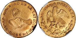 4 Escudo Estados Unidos Mexicanos (1846 - 1863) Oro 