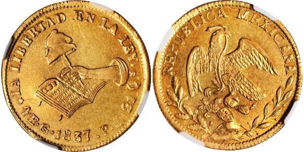 4 Escudo Estados Unidos Mexicanos (1846 - 1863) Oro 