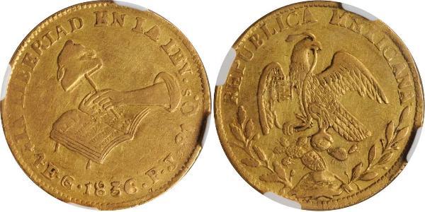 4 Escudo Estados Unidos Mexicanos (1846 - 1863) Oro 