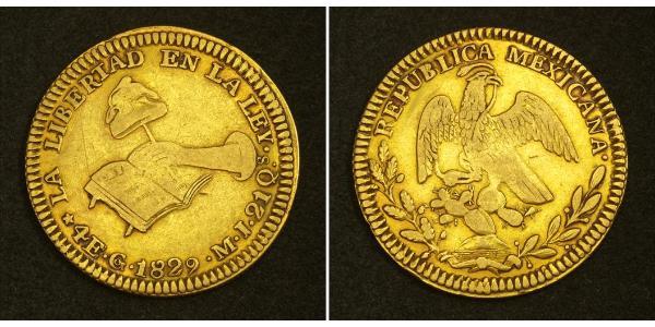 4 Escudo Estados Unidos Mexicanos (1846 - 1863) Oro 