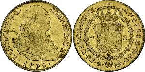 4 Escudo Imperio español (1700 - 1808) Oro Carlos IV de España (1748-1819)