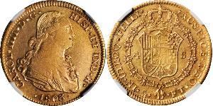 4 Escudo Imperio español (1700 - 1808) Oro Carlos IV de España (1748-1819)