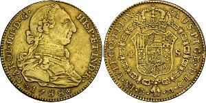 4 Escudo Imperio español (1700 - 1808) Oro Carlos III de España (1716 -1788)