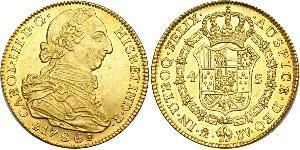 4 Escudo Imperio español (1700 - 1808) Oro Carlos III de España (1716 -1788)