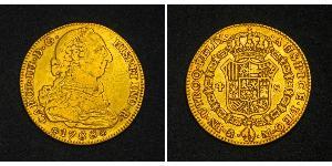 4 Escudo Impero spagnolo (1700 - 1808) Oro Carlo III di Spagna (1716 -1788)