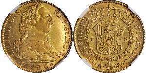 4 Escudo Impero spagnolo (1700 - 1808) Oro Carlo III di Spagna (1716 -1788)