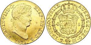 4 Escudo Kingdom of Spain (1814 - 1873) Oro Fernando VII de España (1784-1833)