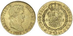 4 Escudo Kingdom of Spain (1814 - 1873) Oro Ferdinando VII di Spagna (1784-1833)