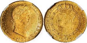 4 Escudo Kingdom of Spain (1814 - 1873) Oro Ferdinando VII di Spagna (1784-1833)