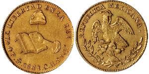 4 Escudo Second Federal Republic of Mexico (1846 - 1863) Oro 