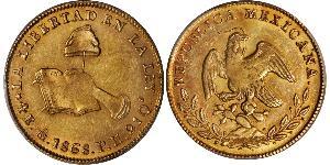 4 Escudo Second Federal Republic of Mexico (1846 - 1863) Oro 