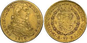 4 Escudo Virreinato de Nueva España (1519 - 1821) Oro Fernando VII de España (1784-1833)