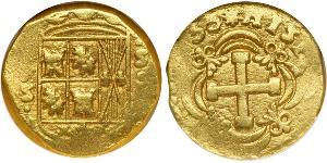 4 Escudo Virreinato de Nueva Granada (1717 - 1819) Oro 