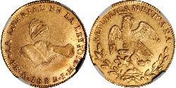 4 Escudo Second Federal Republic of Mexico (1846 - 1863) 金 