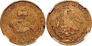 4 Escudo Second Federal Republic of Mexico (1846 - 1863) 金 