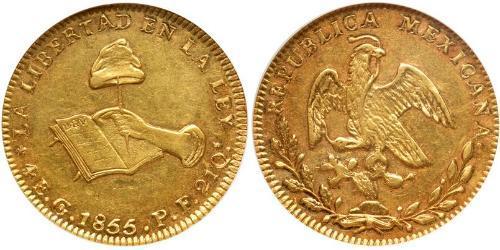4 Escudo Second Federal Republic of Mexico (1846 - 1863) 金 