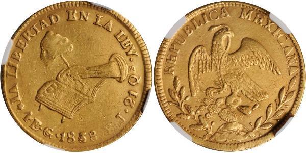 4 Escudo Second Federal Republic of Mexico (1846 - 1863) 金 