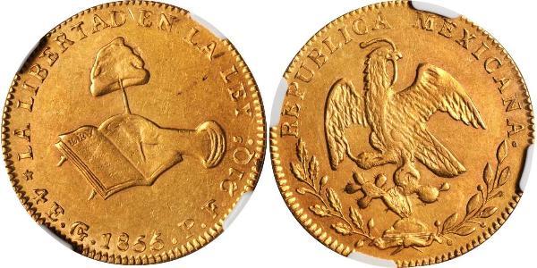 4 Escudo Second Federal Republic of Mexico (1846 - 1863) 金 