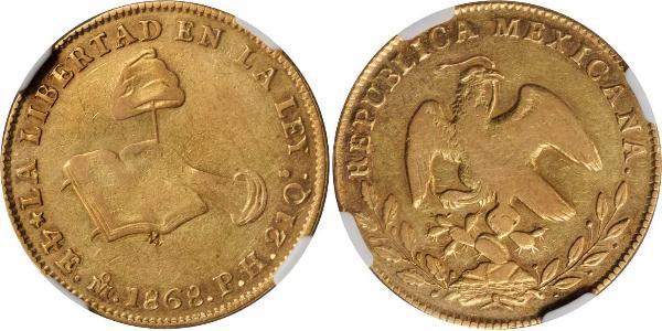 4 Escudo Second Federal Republic of Mexico (1846 - 1863) 金 