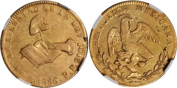 4 Escudo Second Federal Republic of Mexico (1846 - 1863) 金 