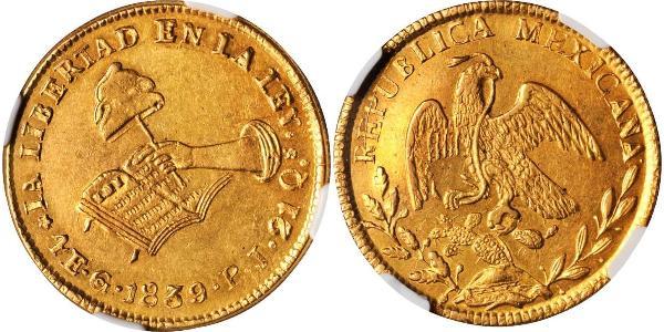 4 Escudo Second Federal Republic of Mexico (1846 - 1863) 金 