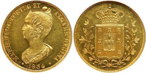 4 Escudo 葡萄牙王國 (1139 - 1910) 金 Maria II of Portugal (1819-1853)