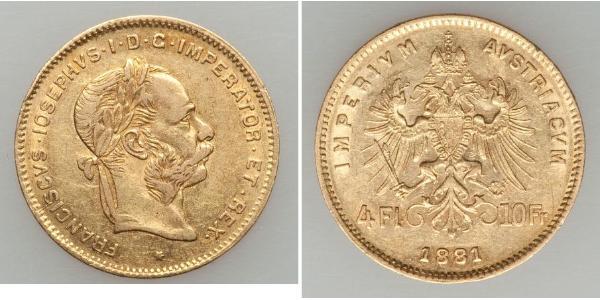 4 Florin Austria-Hungary (1867-1918) Gold Franz Joseph I (1830 - 1916)