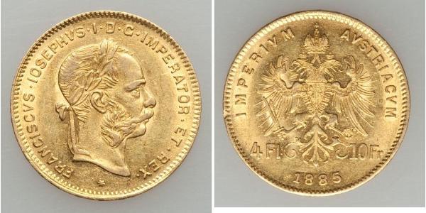 4 Florin Austria-Hungary (1867-1918) Gold Franz Joseph I (1830 - 1916)