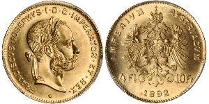 4 Florin Impero austro-ungarico (1867-1918) Oro Franz Joseph I (1830 - 1916)