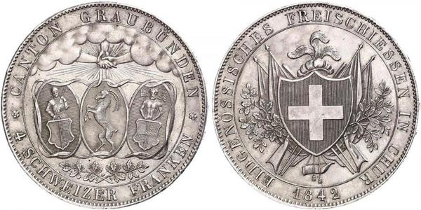 4 Franc Suiza Plata 