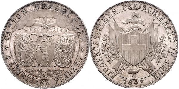 4 Franc Suiza Plata 