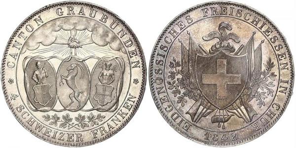 4 Franc Suiza Plata 