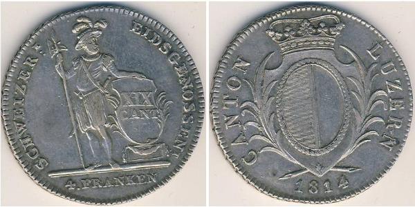 4 Franc Switzerland Silver 