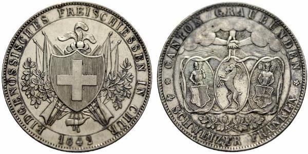 4 Franc Switzerland Silver 