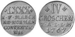 4 Groschen Anhalt-Zerbst  (1544 - 1796) Argent Frederick Augustus, Prince of Anhalt-Zerbst (1734 – 1793)