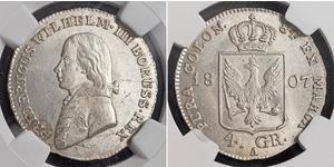 4 Groschen Royaume de Prusse (1701-1918) Argent Frédéric-Guillaume III de Prusse (1770 -1840)