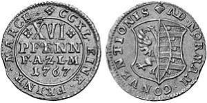 4 Groschen Principado de Anhalt-Zerbst  (1544 - 1796) Plata Frederick Augustus, Prince of Anhalt-Zerbst(1734 – 1793)