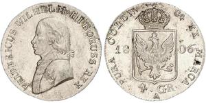 4 Groschen Королівство Пруссія (1701-1918) Срібло Фрідрих Вільгельм III, король Пруссії  (1770 -1840)