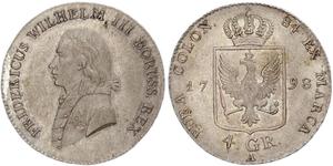 4 Groschen 普魯士王國 (1701 - 1918) 銀 腓特烈·威廉三世 (1770 -1840)