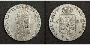 4 Groschen 普魯士王國 (1701 - 1918) 銀 腓特烈·威廉三世 (1770 -1840)
