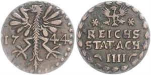 4 Heller Reichsstadt Aachen (1306 - 1801) Kupfer 