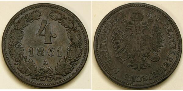 4 Kreuzer Kaisertum Österreich (1804-1867) Kupfer 