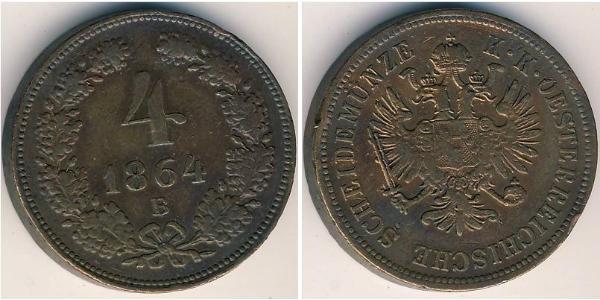 4 Kreuzer 奧地利帝國 (1804 - 1867) 銅 