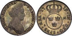 4 Mark 瑞典 銀 Ulrika Eleonora, Queen of Sweden (1688 - 1741)