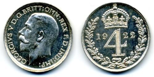 4 Penny Feriind Kiningrik (1922-) Argent George V (1865-1936)