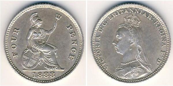 4 Penny Royaume-Uni Argent 