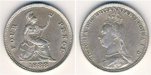 4 Penny Reino Unido Plata 