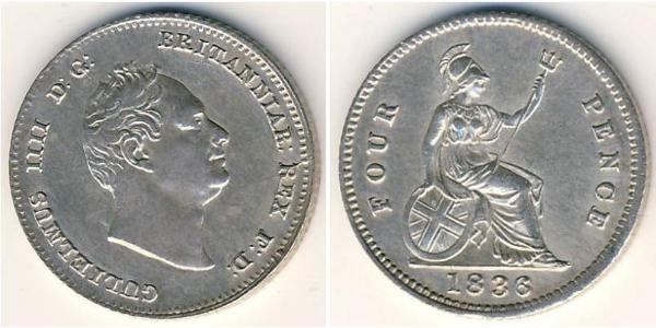 4 Penny 英国 銀 