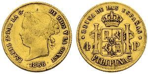 4 Peso Philippinen Gold Isabella II of Spain (1830- 1904)